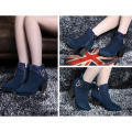 Wholesale blue and black high heel women denim boots in europe